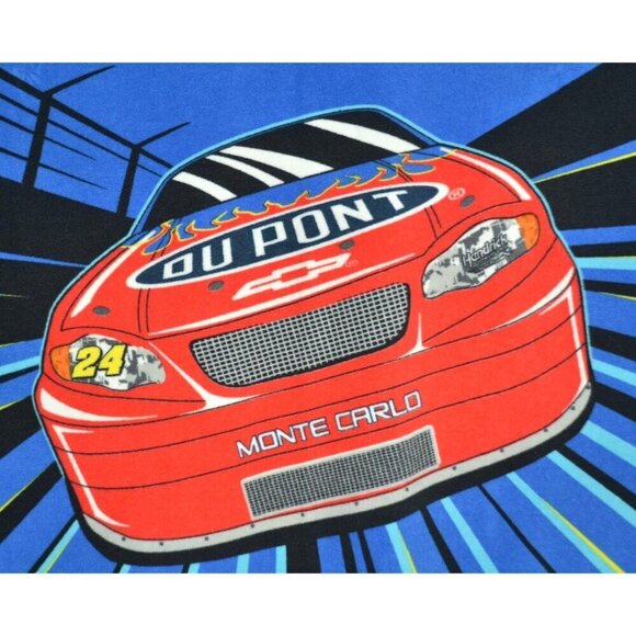 Jeff Gordon Nascar #24 Monte Carlo Fleece Throw Blanket Size 57" X 50" Signature - Picture 2 of 6